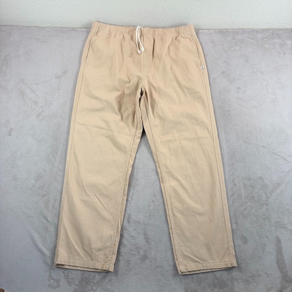 Birdwell Beach Britches Twill Pants in Beige Men 2XL Elastic Waist Drawstring